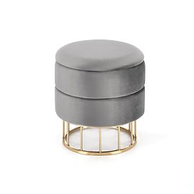 MINTY Gray/Gold Pouf (1p=1pc), Halmar