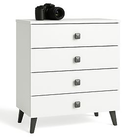 MOBI K-04 WHITE BLACK CHEST OF DRAWERS