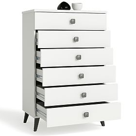 MOBI K-06 WHITE BLACK CHEST OF DRAWERS