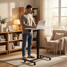Mobile Adjustable Table 70x48 cm Laptop Stand Adjustable Height 71.5-112 cm ModernHome, MODERNHOME