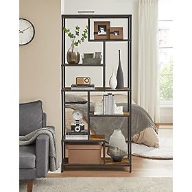 Modern Living Room Bookshelf with 6 Shelves