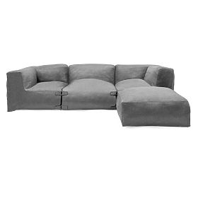 Modular Garden Corner Sofa Vacuum II with Cover, Gray