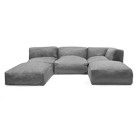 Modular Garden Corner Sofa Vacuum III with Cover, Gray