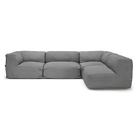 Modular Garden Corner Sofa Vacuum V with Cover, Gray