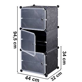 Modular Shoe Cabinet Wardrobe Pola Black