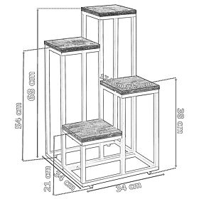 Mogren Black Marble Plant Stand
