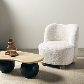Monroe Relaxation Chair Beige/Natural, Rounded Shapes, Ball Legs, lectus