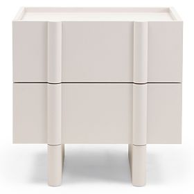Moss Nightstand in Cashmere, Rounded