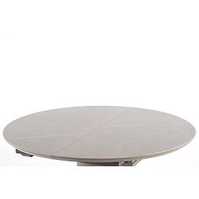 MUSCAT Extendable Table Top - Grey Marble, Leg - Light Grey / Gold