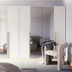 Neroli Wardrobe Door, 45.6 cm, Arched Panel, White, Right, lectus