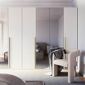 Neroli Wardrobe Door, 45.6 cm, Simple Grooves, White