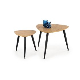 NICEA 2, set of 2 benches golden oak/black, Halmar