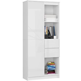 OFFICE SHELF R 80 cm CLP R15 PK WHITE / WHITE GLOSS