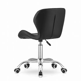 Office Swivel Chair with Wide Backrest Eco-Leather Black, LEOBERT