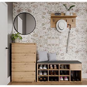 Open Shoe Cabinet TALLIN OAK ARTISAN for Hallway