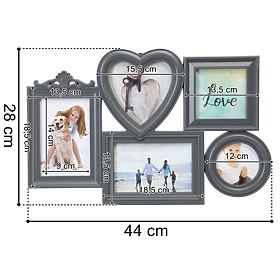 Photo Frame CORAZON 5 Photos Grey