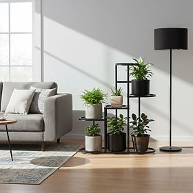 Plant Stand, 5 Levels, Black, ModernHome