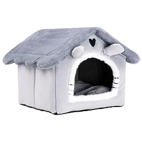 Plush Cat House JASPER Grey