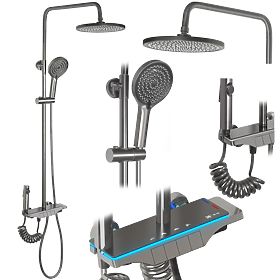 REA Savio Shower Set with LED Display Titan