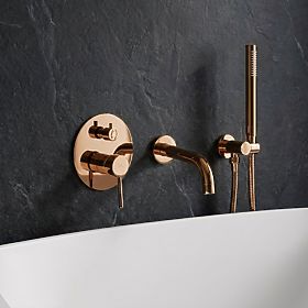 Recessed Bath Mixer Rea Lungo Copper + Box, Rea