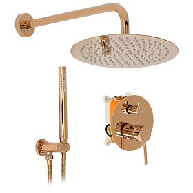 Recessed Shower Set Rea Lungo Copper + BOX