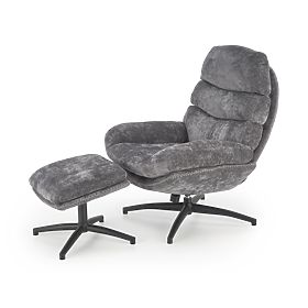 Recliner Chair DARIO with Footrest and Rocking Function, Gray (1p=1pc), Halmar