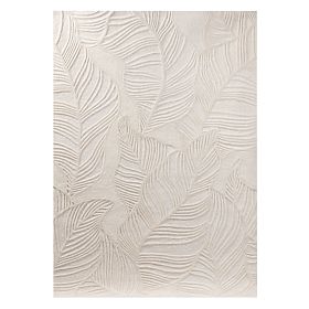 Rectangular Carpet Mona Tufted, Wool, Cream, Leaves, Carpet Size: 190x290