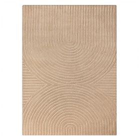 Rectangular Isla Rug, Arches, Tufted, Wool, Dark Beige, Rug Size: 190x290, lectus