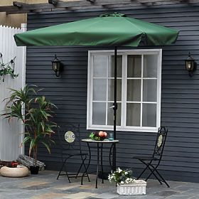 Rectangular Large Garden Tilt Parasol with Green Crank 200 x 140 cm