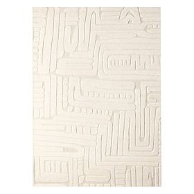 Rectangular Rug Sophia, Tufted, Cotton, Cream, Rug Size: 190x290, lectus