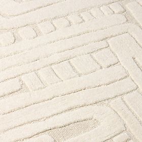 Rectangular Rug Sophia, Tufted, Cotton, Cream, Rug Size: 190x290, lectus
