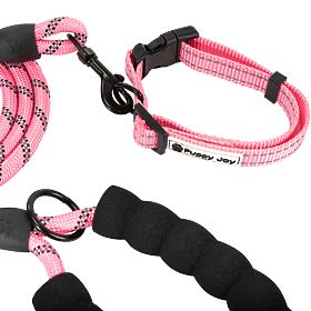 Reflective Dog Leash and Collar PJ-036 Pink