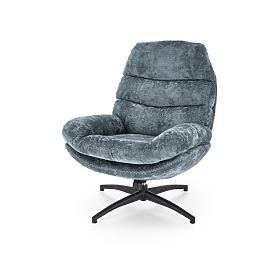 Relaxation Chair DARIO with Footrest and Rocking Function, Blue (1p=1pc), Halmar