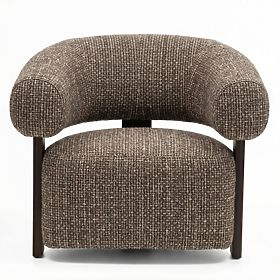 Relaxation Chair Maribel Brown-Cream/Walnut, Rounded Shapes