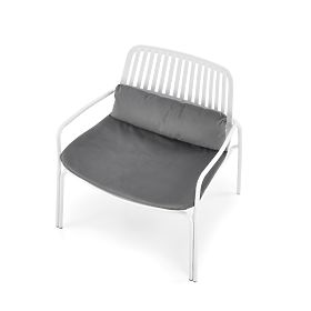 Relaxation Chair MELBY, Frame - White, Upholstery - Gray (2p=6pcs), Halmar