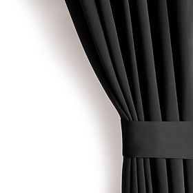 RESTILO BLACKOUT Curtain Black Color, Tieback, Classic Style, Silver Eyelets, Material B