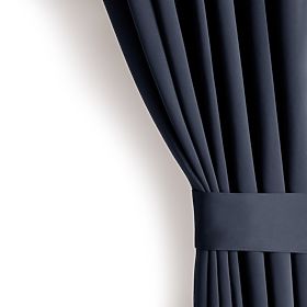 RESTILO BLACKOUT Curtain Indigo Color with Tieback Classic Style Silver Eyelets Material Bla