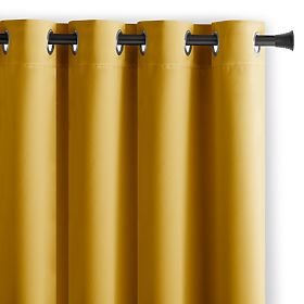 RESTILO BLACKOUT Curtain Mustard Color, Classic Style, Silver Eyelets, Material
