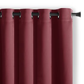 RESTILO BLACKOUT Curtain Red Color, Tieback, Classic Style, Silver Eyelets, Material B