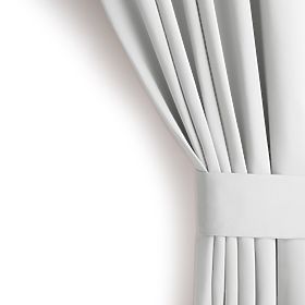 RESTILO BLACKOUT Curtain, White Color, Classic Style, Silver Rings, Blackout Material
