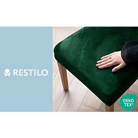 RESTILO Chair Cover SENTO Dark Green Smooth Classic Style