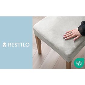 RESTILO Chair Cover SENTO Gray Smooth Classic Style
