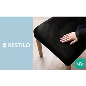 RESTILO Chair Cover SENTO Black Smooth Classic Style