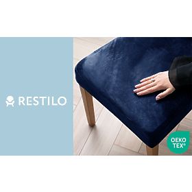 RESTILO Chair Cover SENTO Indigo Color Smooth Classic Style
