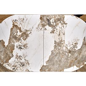 ROBINSON extendable table, beige marble / cappuccino / black