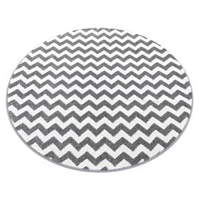 Round Carpet SKETCH - F561 Zigzag, Gray White