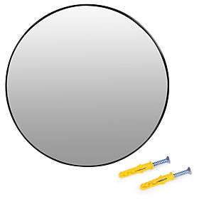 Round Wall Mirror 80 cm Hanging Modern Black Frame Aluminum ModernHome, MODERNHOME