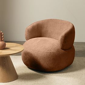 Rumble Swivel Chair Copper, Rounded Shape, lectus