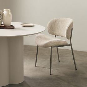 Safira Upholstered Chair Beige, Boucle, lectus