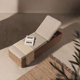 Sandy Adjustable Garden Lounger, Technorattan, Beige